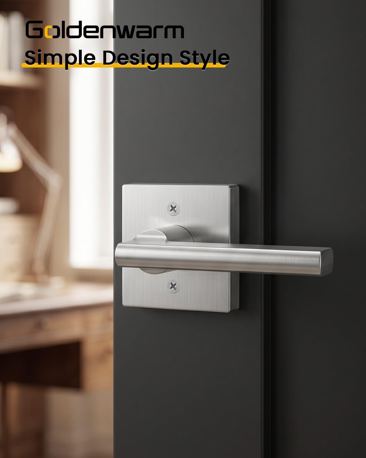 Brushed Nickel Dummy Door Handle, Single-Sided Closet - 1 Pack