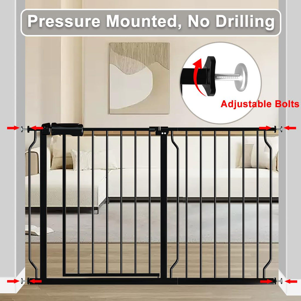 29-34 Inch Wide Baby Gate Pressure Mounted Safety Gate with Door