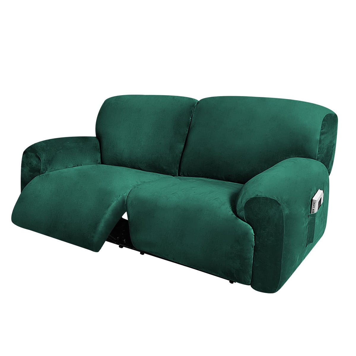 Extra Wide 75" - 100", Reclining 2 Seater Sofa Cover, Extra Wide Reclining Love Seat Slipcover, 6-Piece Velvet