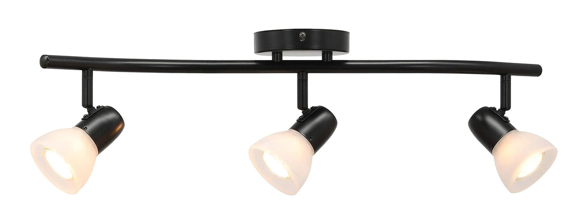 3 Light Modern Black Curved Track Ceiling Light