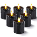 2"x 2" Black 6 Hour Timer Flameless Votive Candles, 6 Pack