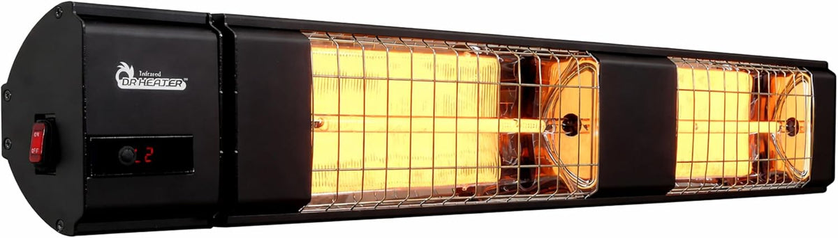 DR-239 3000W Indoor & Outdoor Infrared Patio Heater, Wall or Ceiling Mount, IP55 Weatherproof, Commercial or