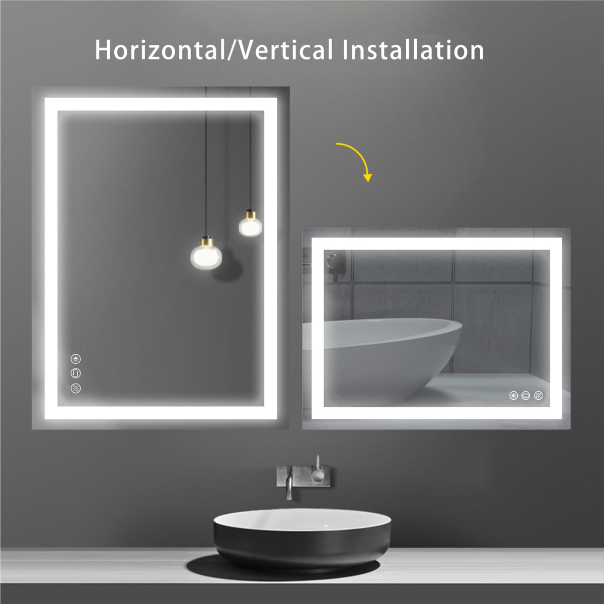 LED Bathroom Mirror, Vanity Mirror with Light for Wall 36"L x 28"W