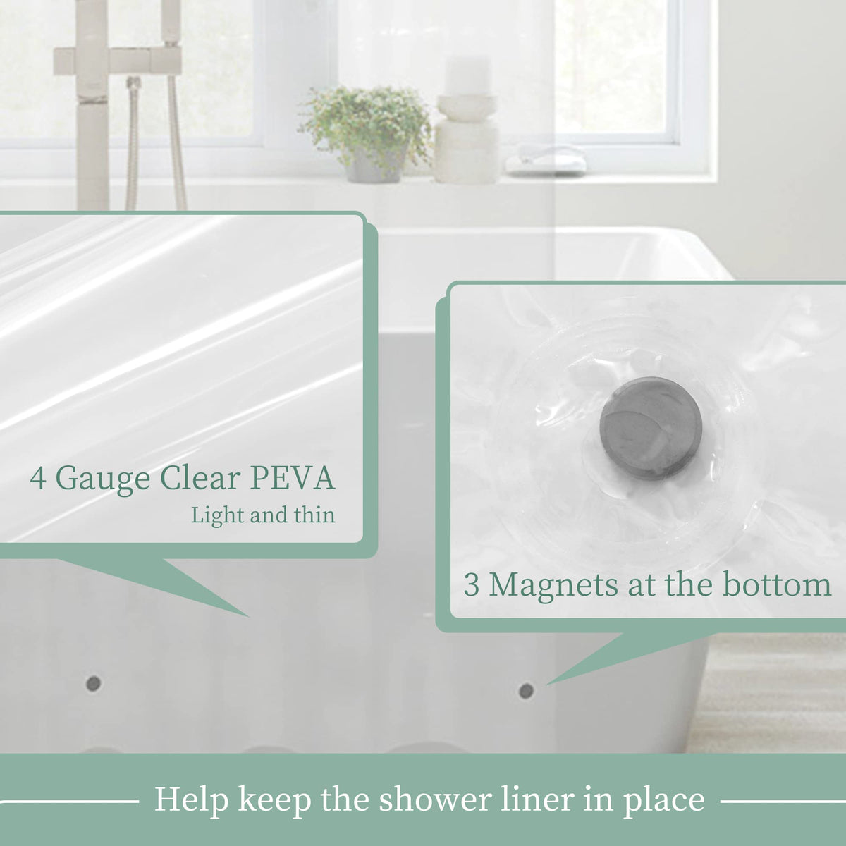 72x108 Extra Long Shower Curtain Liner Clear