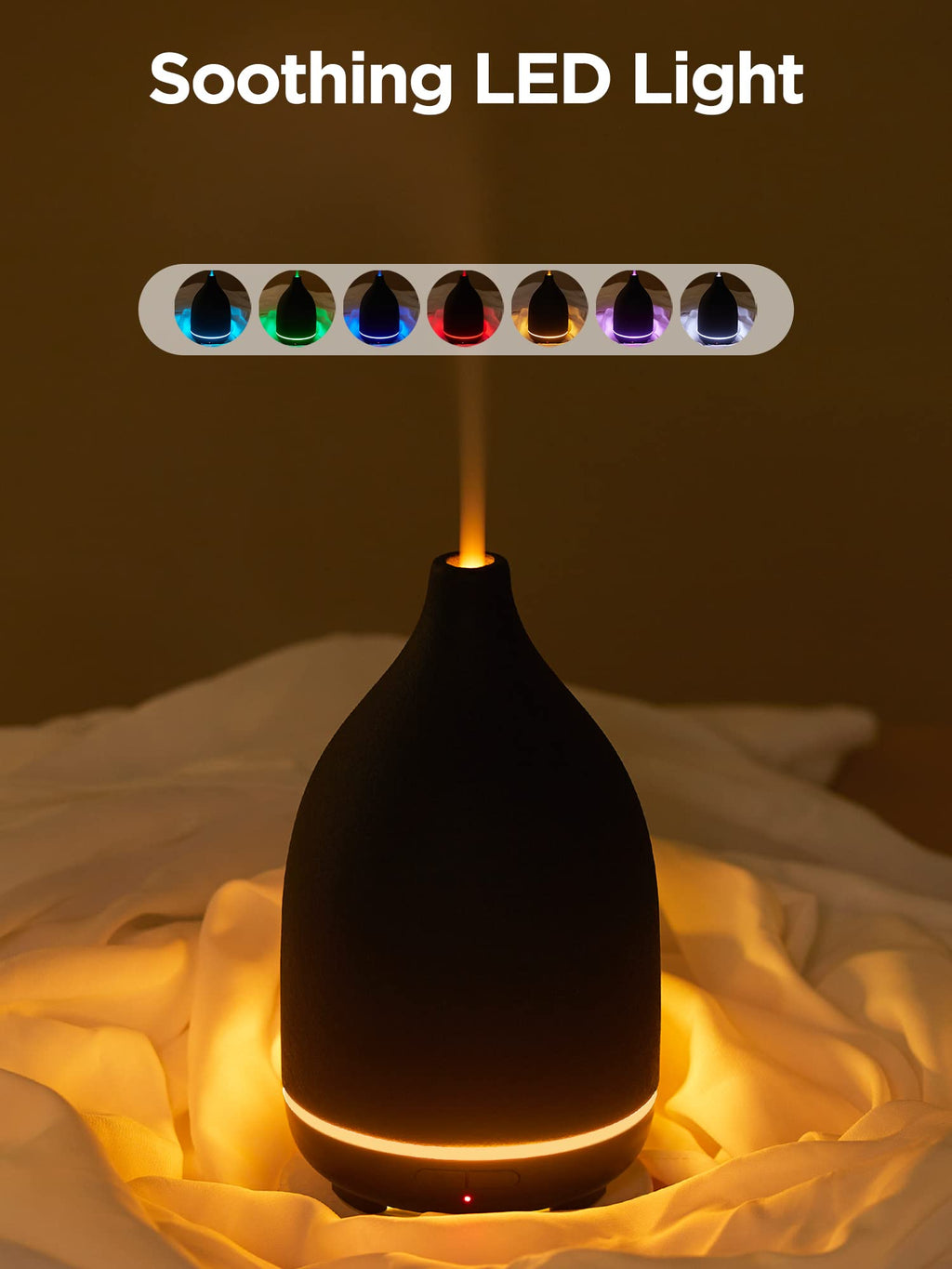 150ml Ceramic Essential Oil Diffuser, Diffusers, Black