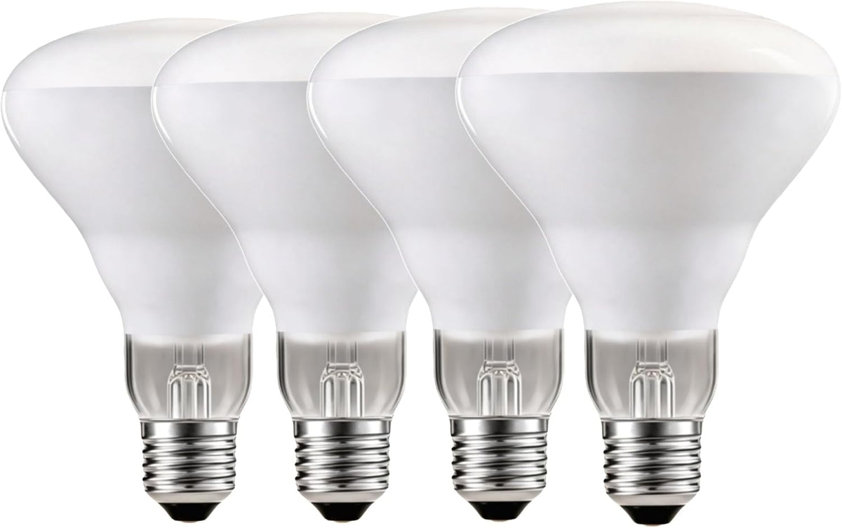 100W BR40 Flood Incandescent Light Bulbs, E26 Base, 4-Pack