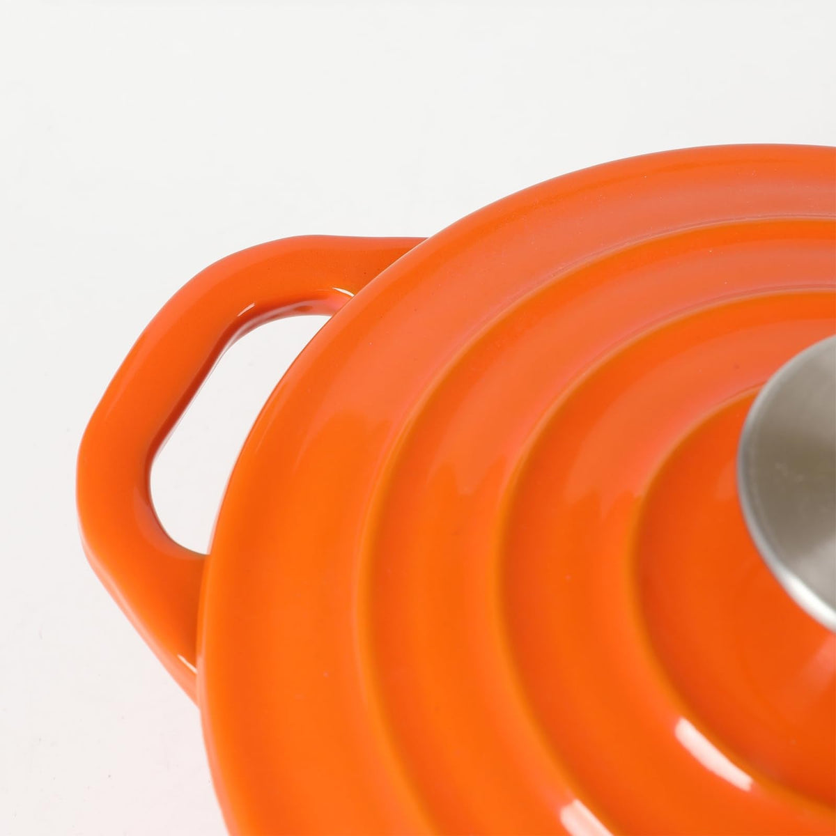 Enameled Cast Iron Mini Dutch Oven,Dia5.51inch,23oz, Set of 2 Orange