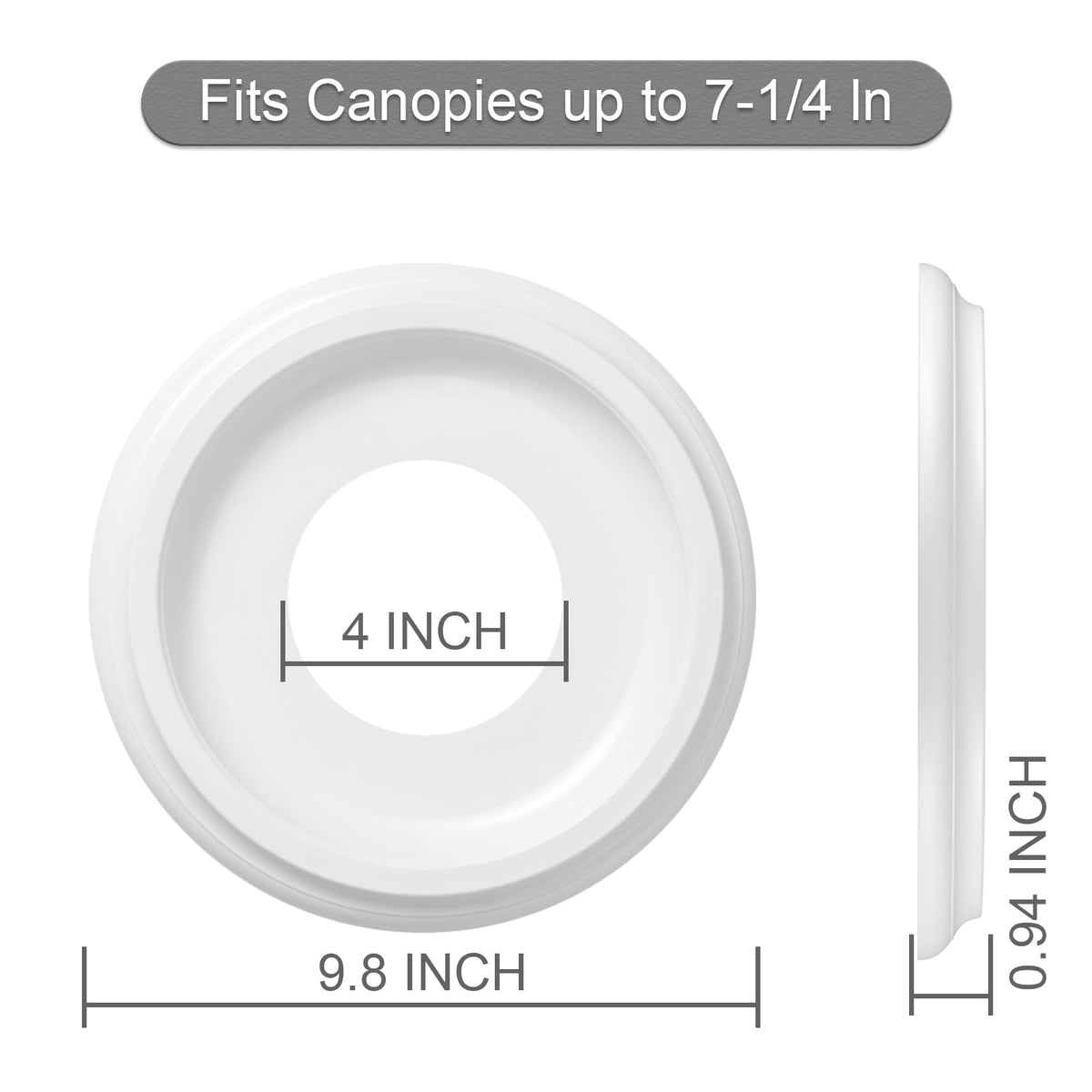 2 Pack White Molded Nylon Ceiling Medallion for Light Fixtures