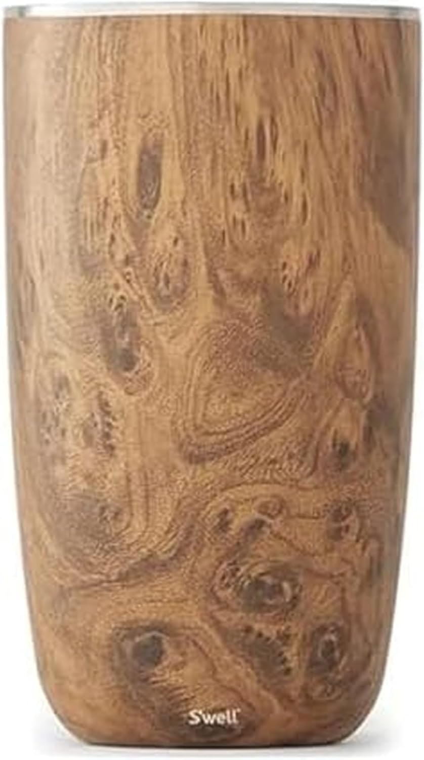 Stainless Steel Wine Chiller, Holds 750ml Bottle, Teakwood, Triple Layered Vacuum Insulated Container Keeps Bottles