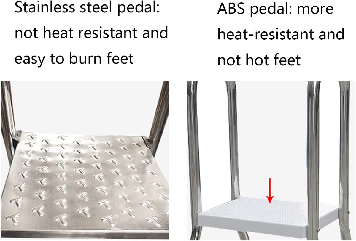 52" High Above Ground Swimming Pool Ladder,304 Stainless Steel,4 Steps Ladder,Max Load Capacity 500 lb