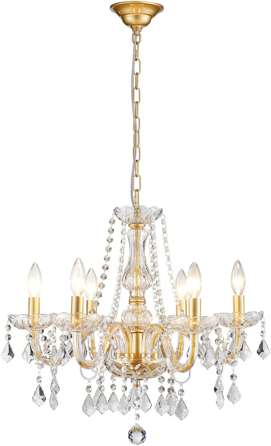 Modern K9 Crystal Chandelier with Layered Clear Drops for Dining