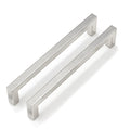 Brushed Nickel Cabinet Pulls 80 Pack 6-1/4 Inch, Square Drawer Handles, Stainless Steel, Screws Included, Silver