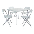 Star Resin 5-Piece Folding Square Table and Chair Set, Light Grey