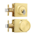 Gold Privacy Door Knob and Deadbolt Set, Zinc Alloy 1 Pack