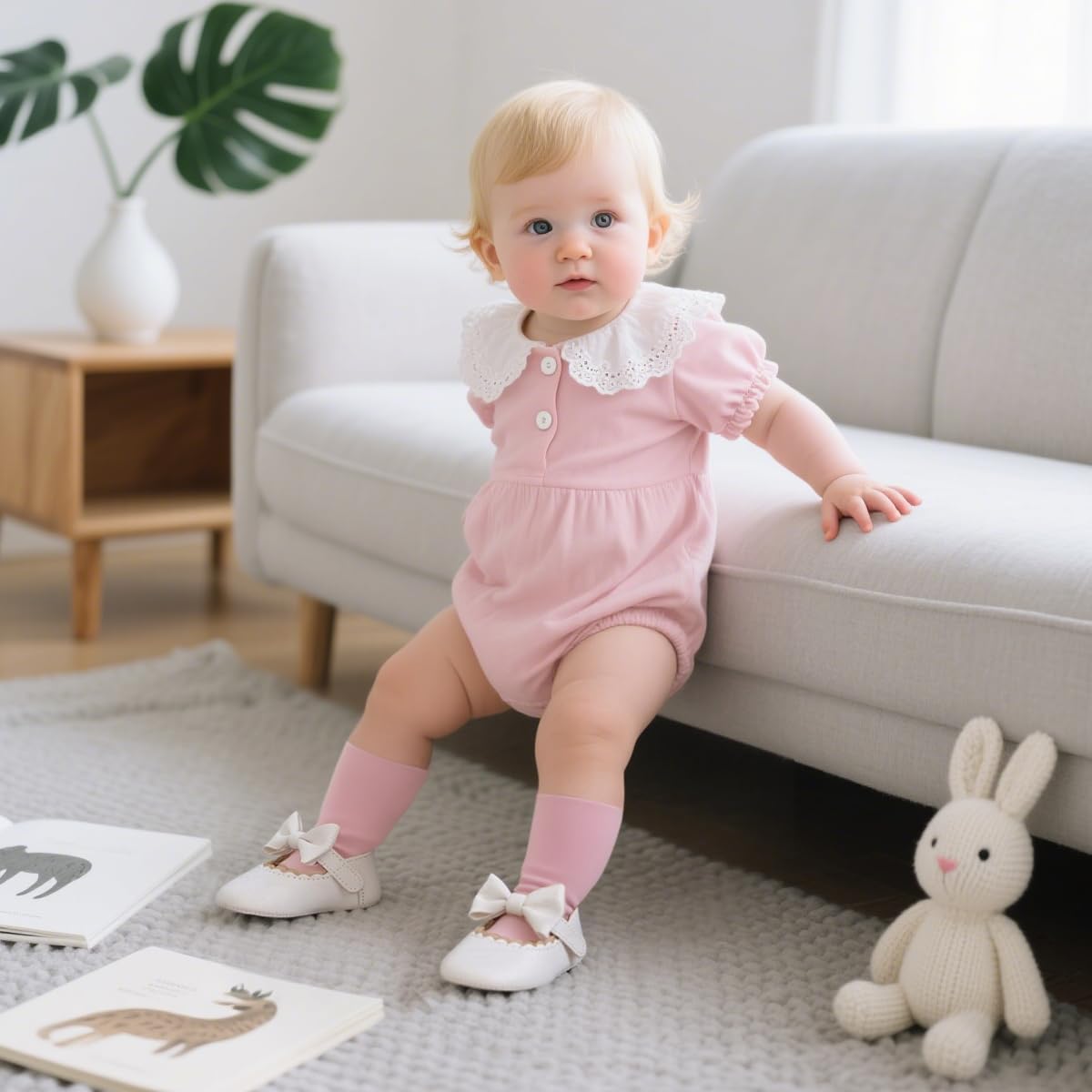 Newborn Baby Girls White Dress Shoes Infant Bowknot Soft Sole Mary Jane Moccasins Baptism Christening Crib Shoes