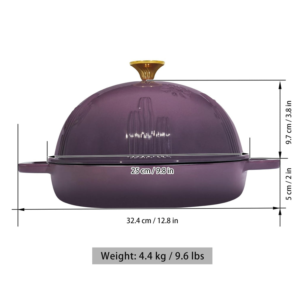 Bread Oven Cast Iron Bread Dutch Oven with Cloche Lid for Bread Baking Magenta Enameled Cast Iron Bread Oven with