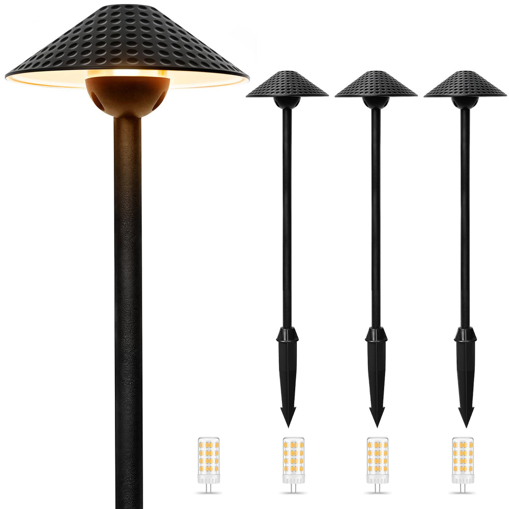 Low Voltage Landscape Lighting, 12V Hammered Path Lights 4 Pack