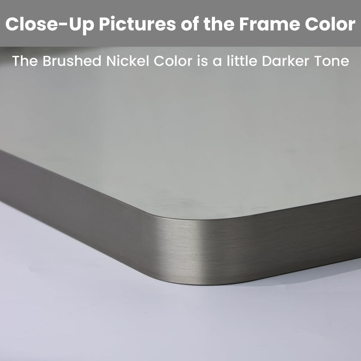 24X36 Inch Brushed Nickel Bathroom Mirror