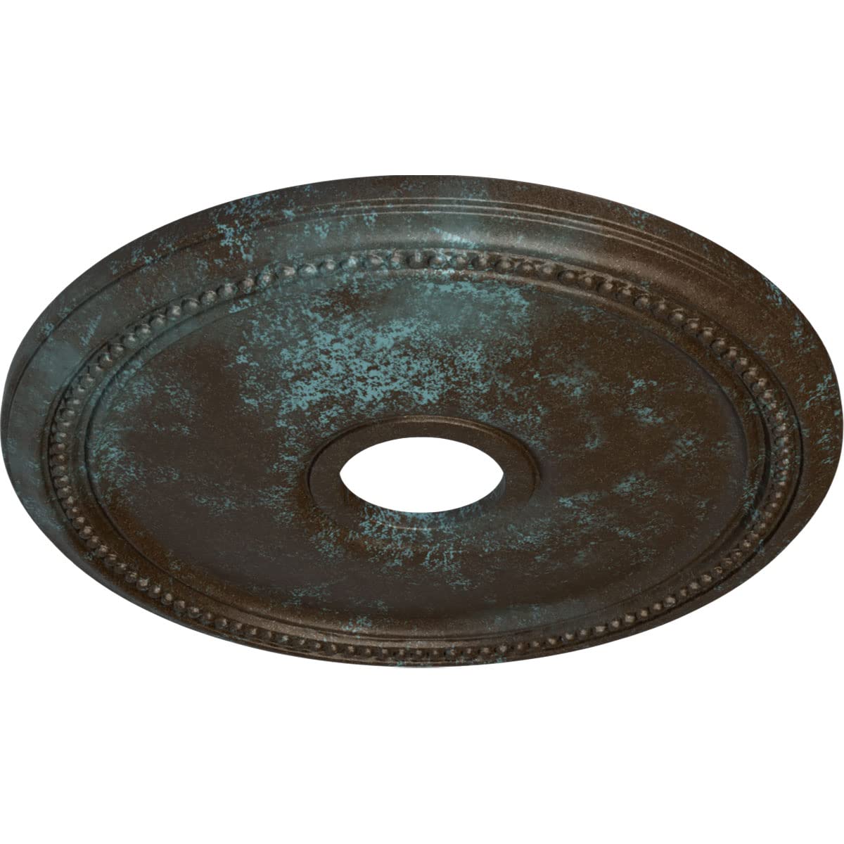 Diane Ceiling Medallion, 18"OD x 3 5/8"ID x 1 1/8"P (Fits Canopies up to 5 3/8"), Hand-Painted Bronze Blue