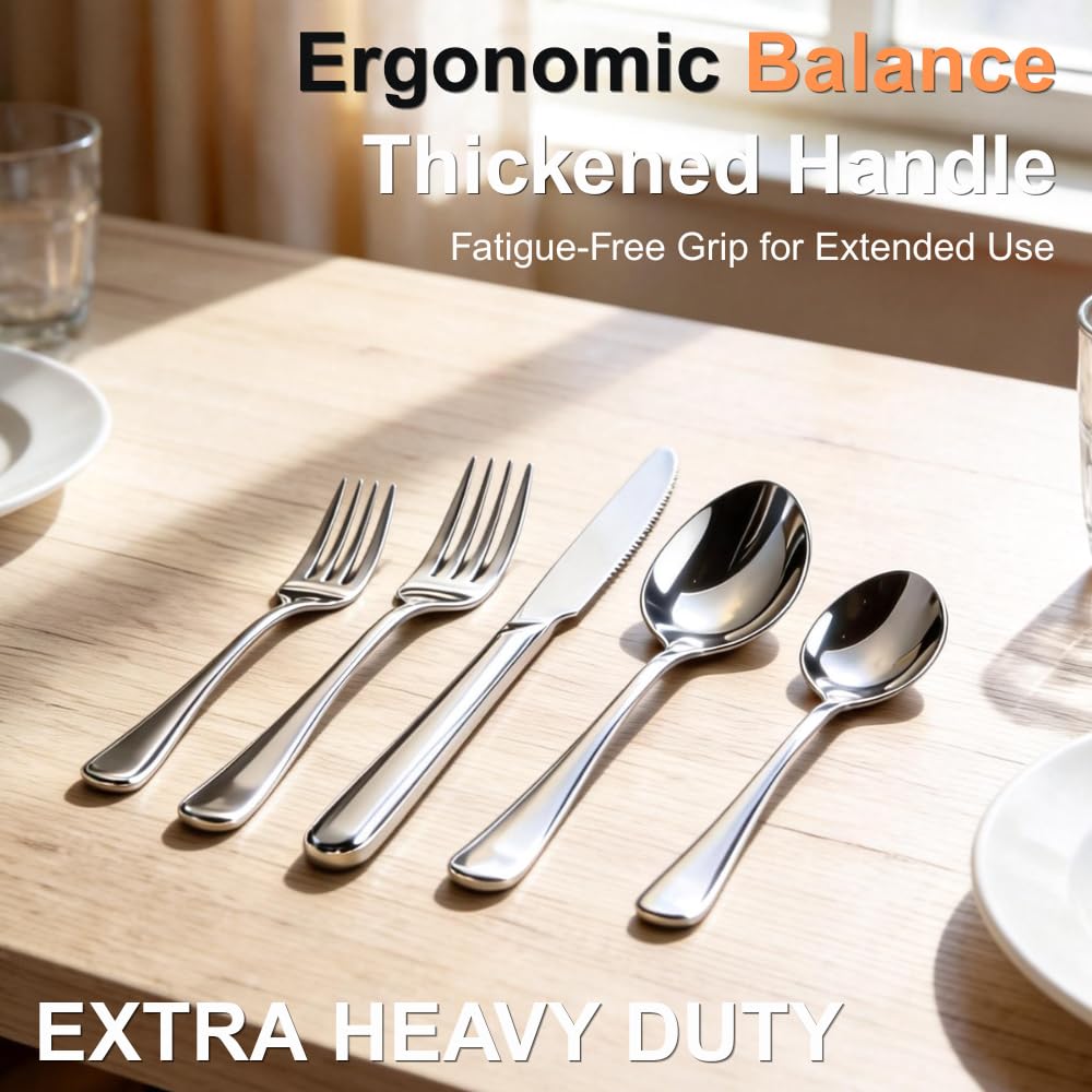 40 Piece Silverware Set for 8,Stainless Steel Flatware Utensil Cutlery Set