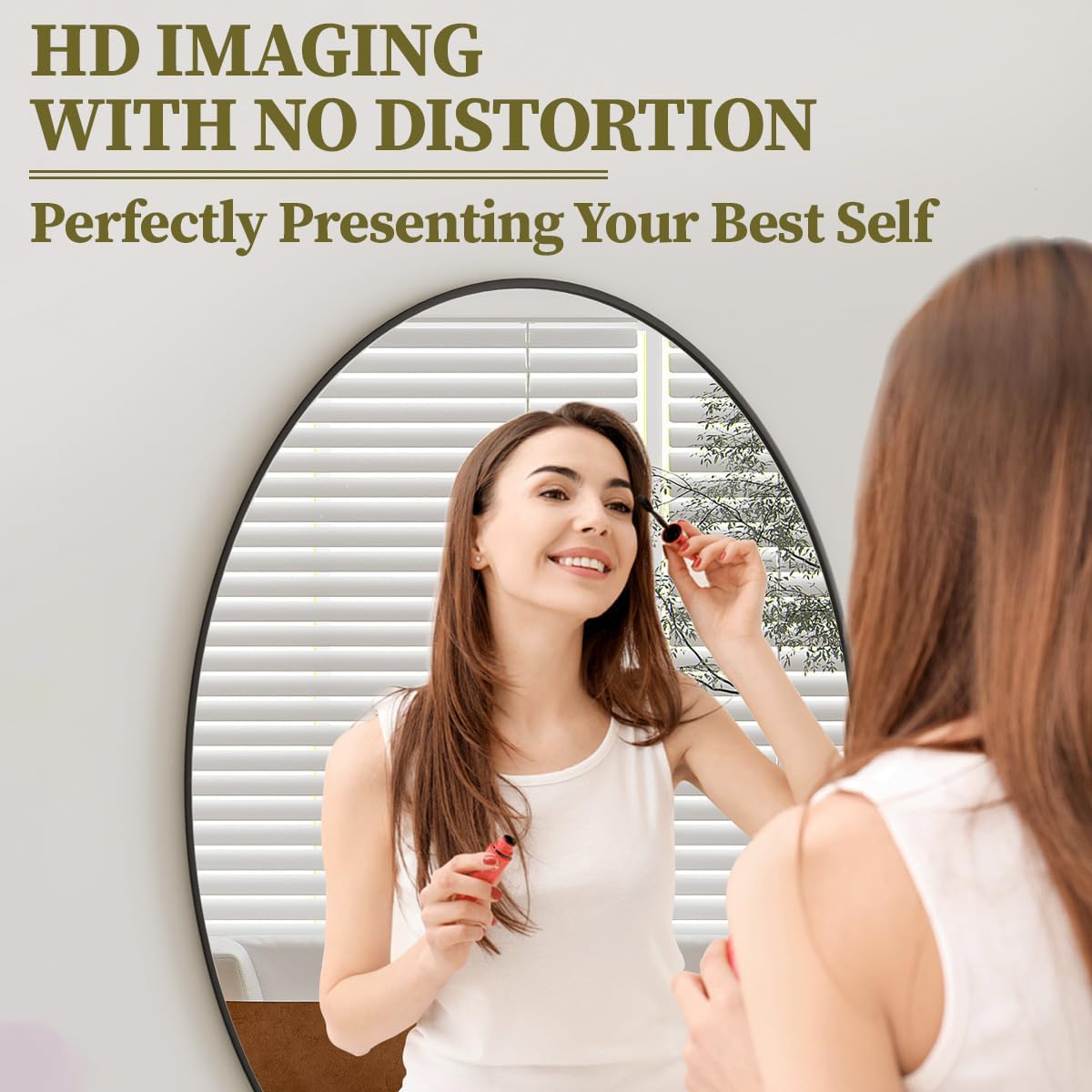 Black Oval Bathroom Mirror, 20"x28" Oval Mirror for Wall