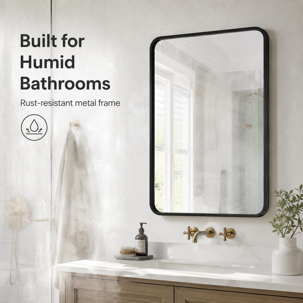 Black Bathroom Mirrors for Over Sink 30 x 40 Inch