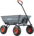 Poly Garden Dump Cart 4 Cu.Ft. 600 lbs 4 Wheel Wheelbarrow Dump Wagon | For Orchard Farm, Adjustable Handle, Heavy