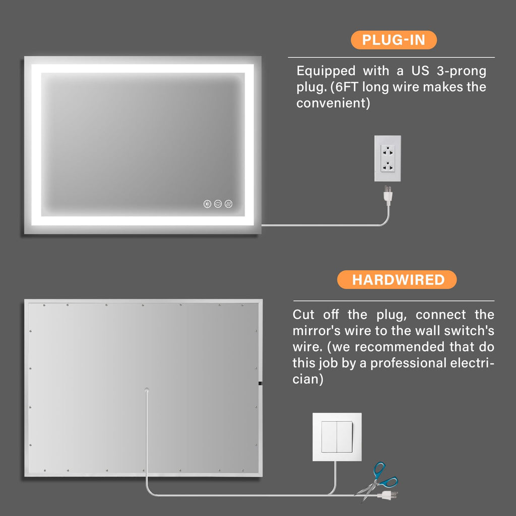 LED Bathroom Mirror, Vanity Mirror with Light for Wall 36"L x 28"W