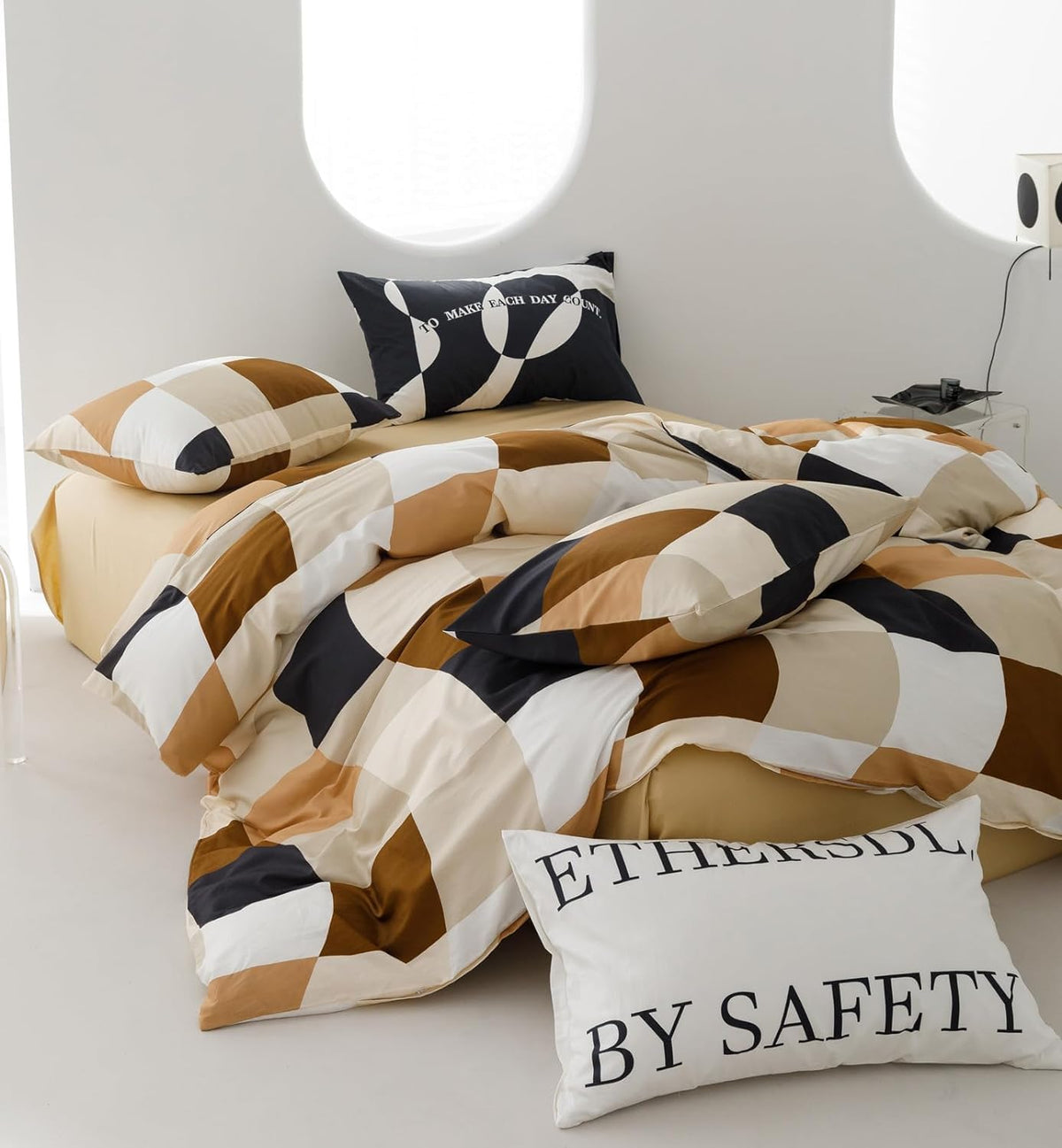 Checkerd Comforter Set Buffalo Plaid Bedding Set Men Women Modern Chic Grid Bed Blanket White Black Plaid