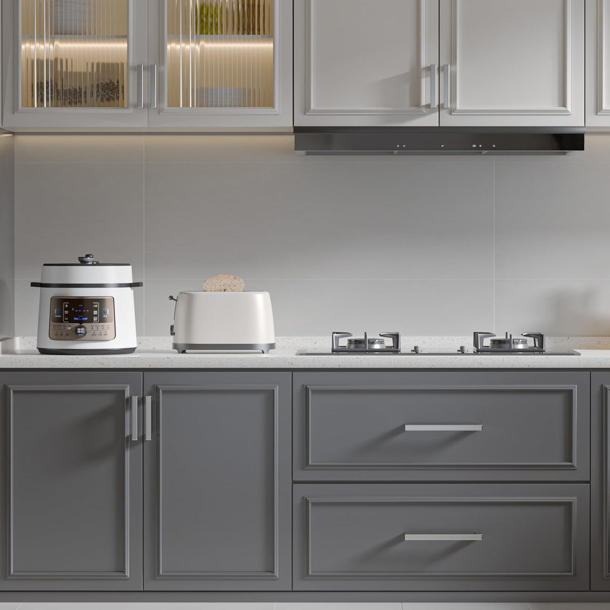Brushed Nickel Cabinet Pulls 80 Pack 3-3/4 Inch, Square Drawer Handles, Stainless Steel, Screws Included, Silver