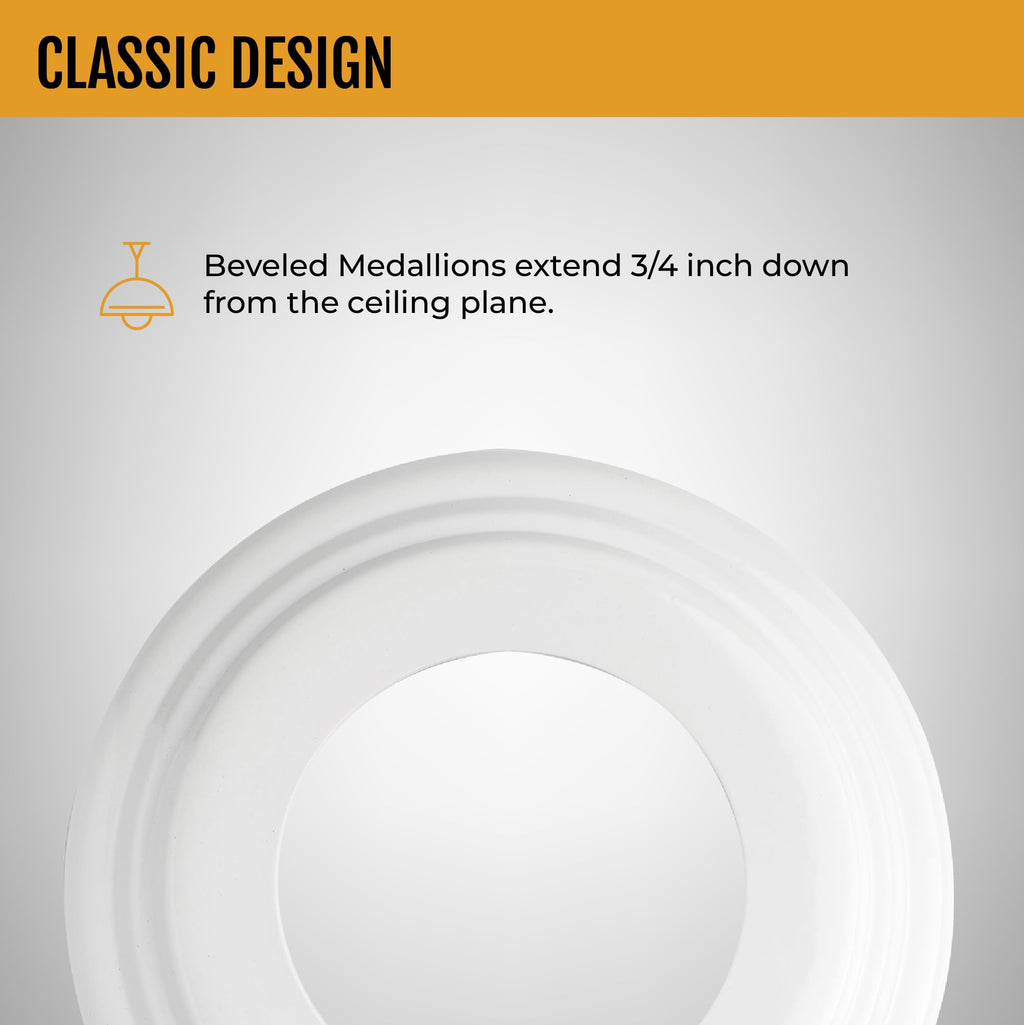 Off-White Paintable Plastic Medallion Goof Rings - Goof Ring & Cover Plate for 5" & 6" Cans, Small Ceiling Medallion