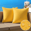 Outdoor Waterproof Pillow Covers 16x16 Yellow Pack of 2