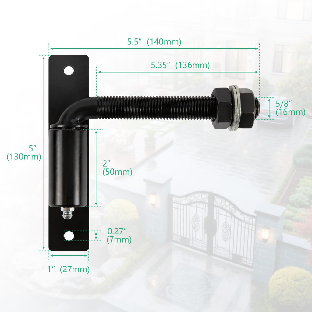 2 Packs Heavy Duty Bolt-on 5/8" J Bolt Gate Hinge, 5-inch Industrial Hinges for Large Heavy Driveway Gates Up to 600