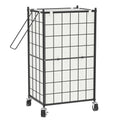 Rolling Laundry Basket, Metal Wire Frame Laundry Hamper with Wheels