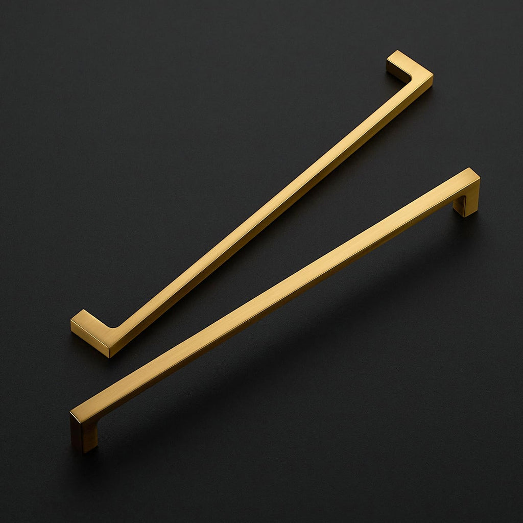 Brushed Brass Solid Pulls Cabinet Handles 10 Inch 25 Pack