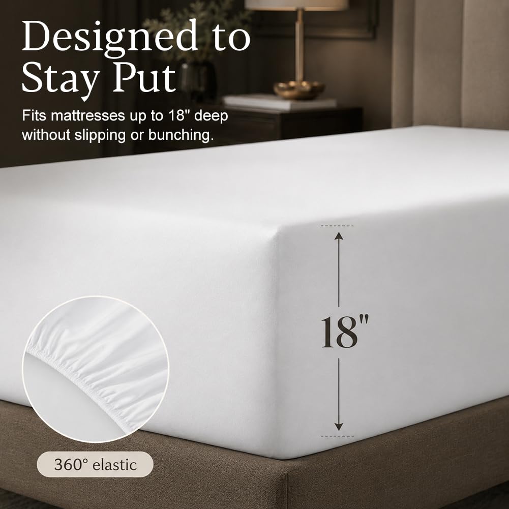 Egyptian Cotton Sheets 18 Inch Deep Pocket Soft Percale