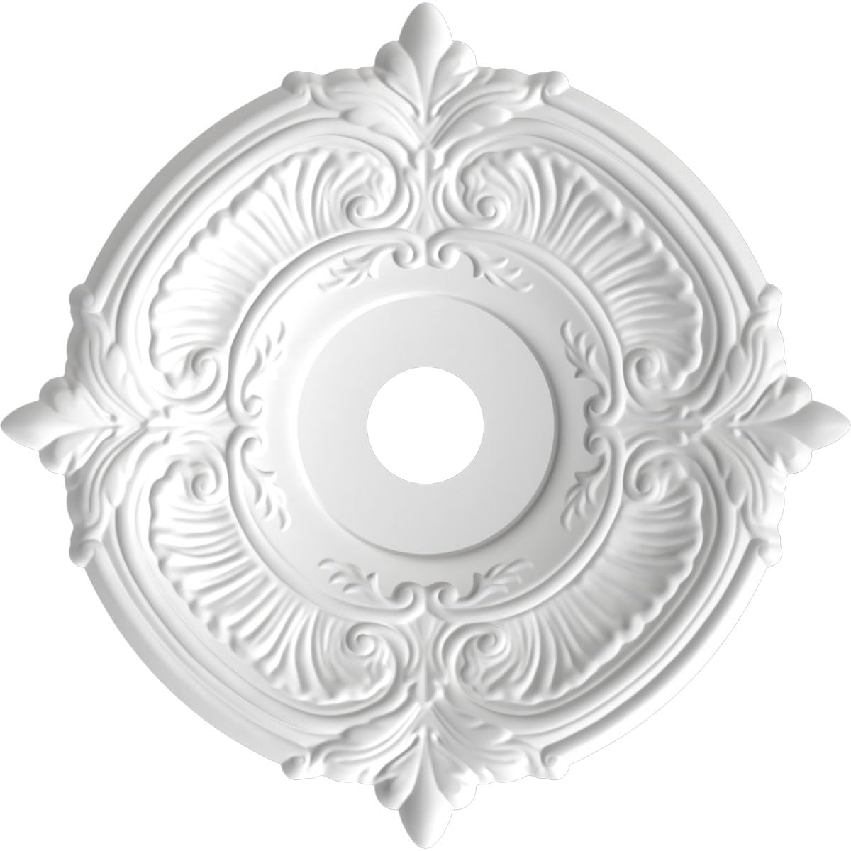 Attica Thermoformed PVC Ceiling Medallion (Fits Canopies up to 7 3/4"), 22"OD x 3 1/2"ID x 1"P, Universal