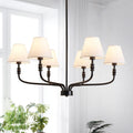 Black Modern Farmhouse Chandelier with Open Frame for Dining Rooms