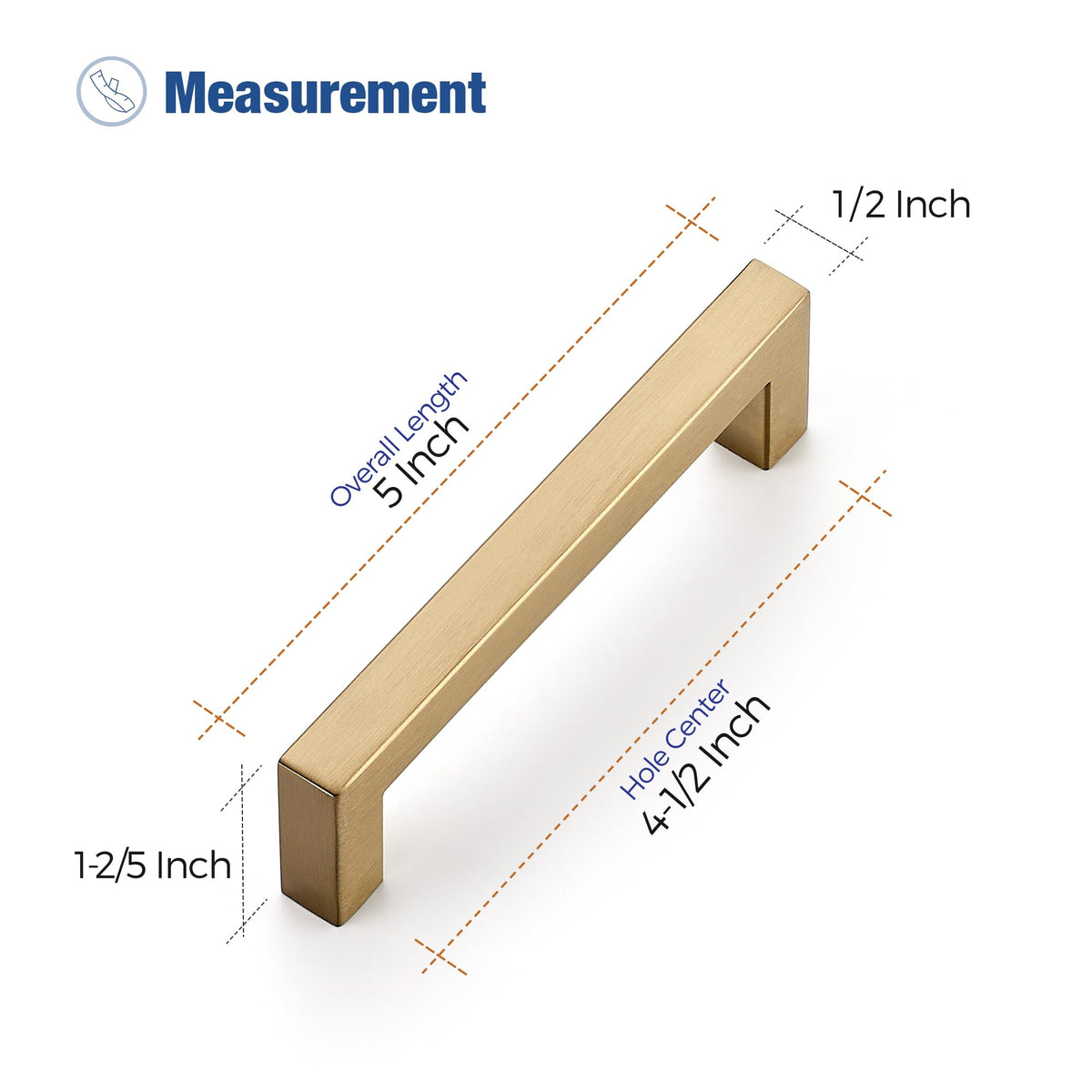 Champagne Bronze Square Pulls Cabinet Handles,4-1/2 Inch,10 Pack