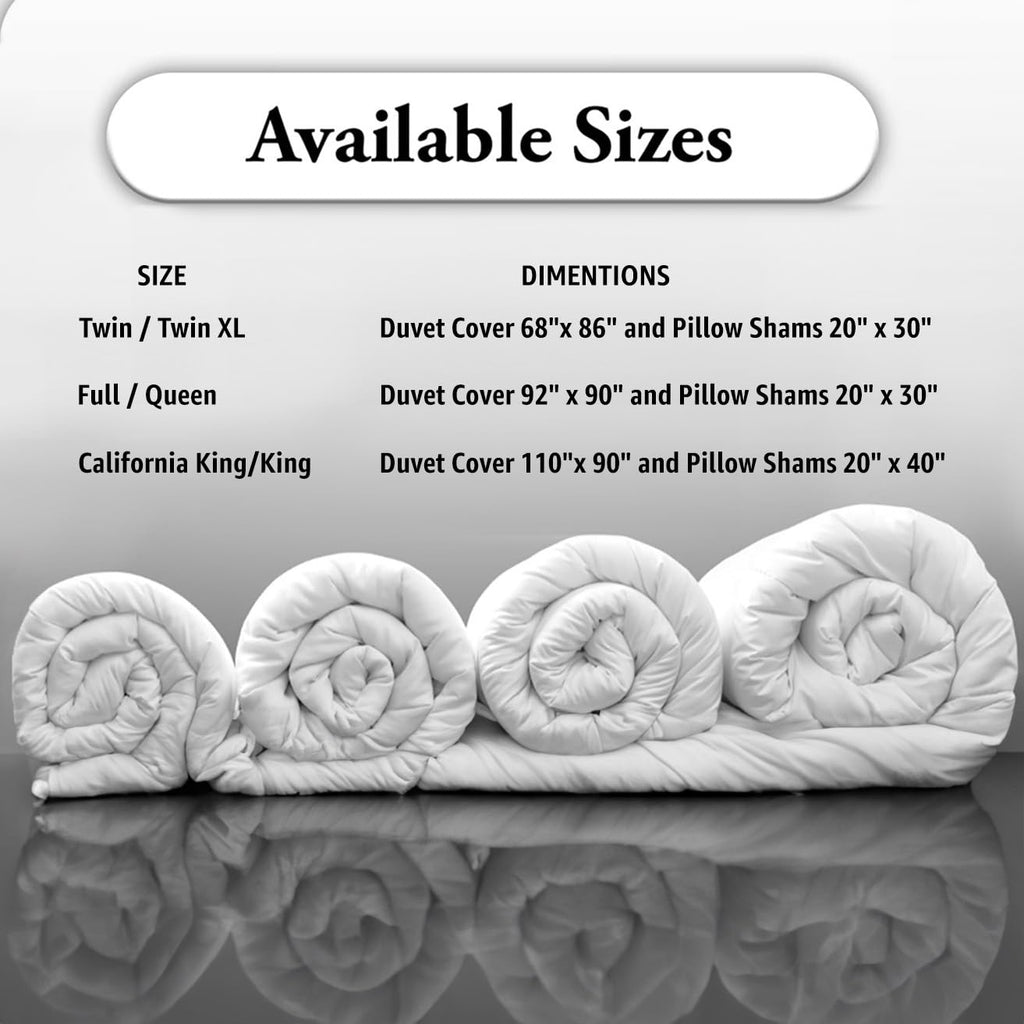 100% Egyptian Cotton 1000 Series Duvet Cover Twin XL Size - White