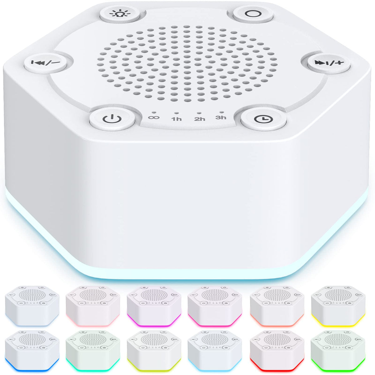 White Noise Sound Machines with High Fidelity 30 Unique Non-Looping 12 Colors Night Light 4 Timers 10-Level