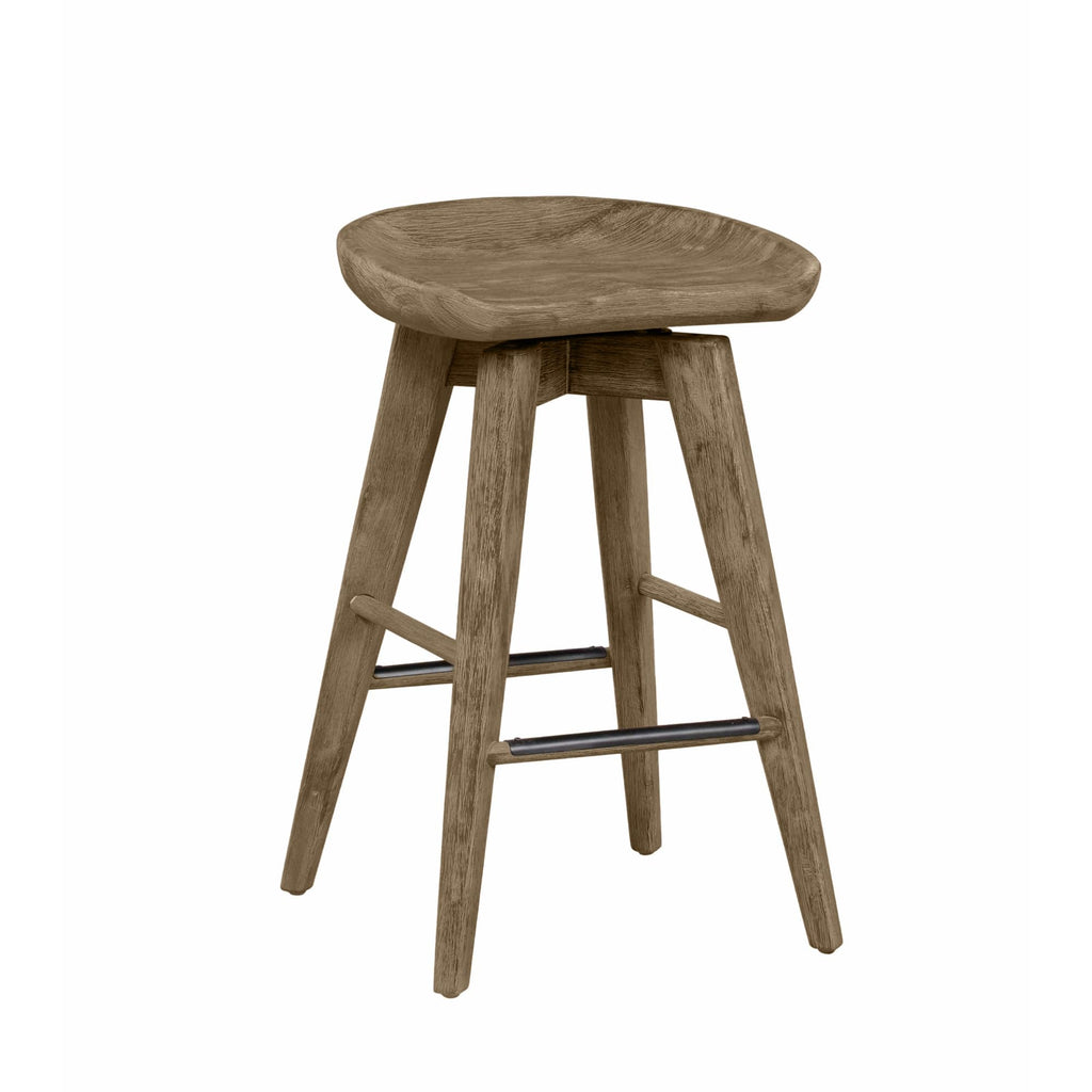 Inspired Bertoia Style Bali Backless Swivel Counter Stool - Weathered Wire-Brush