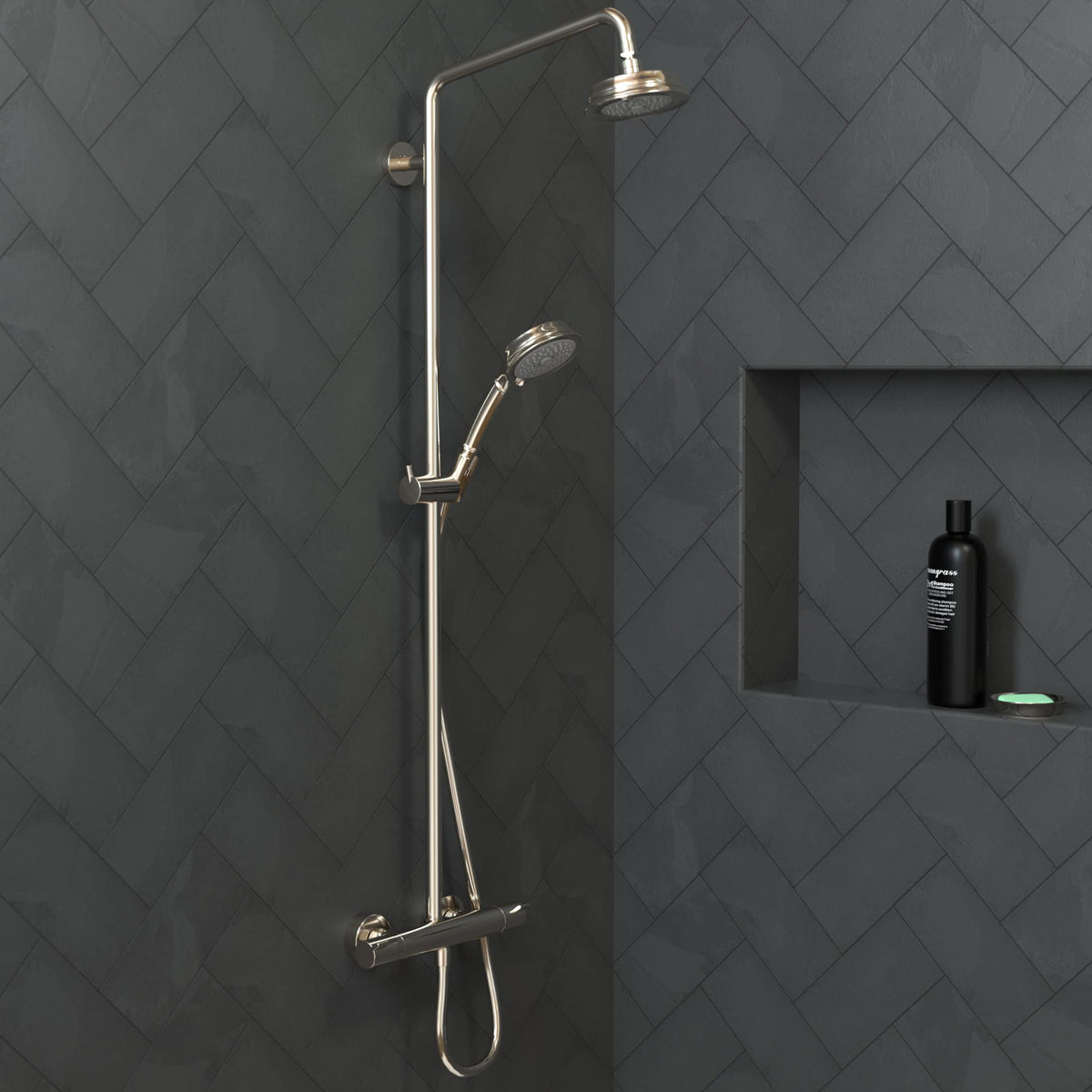 Croma 100 Classic 5-inch Showerhead Easy Install Classic 3-Spray Full, Pulsating Massage, Intense Turbo Easy Clean