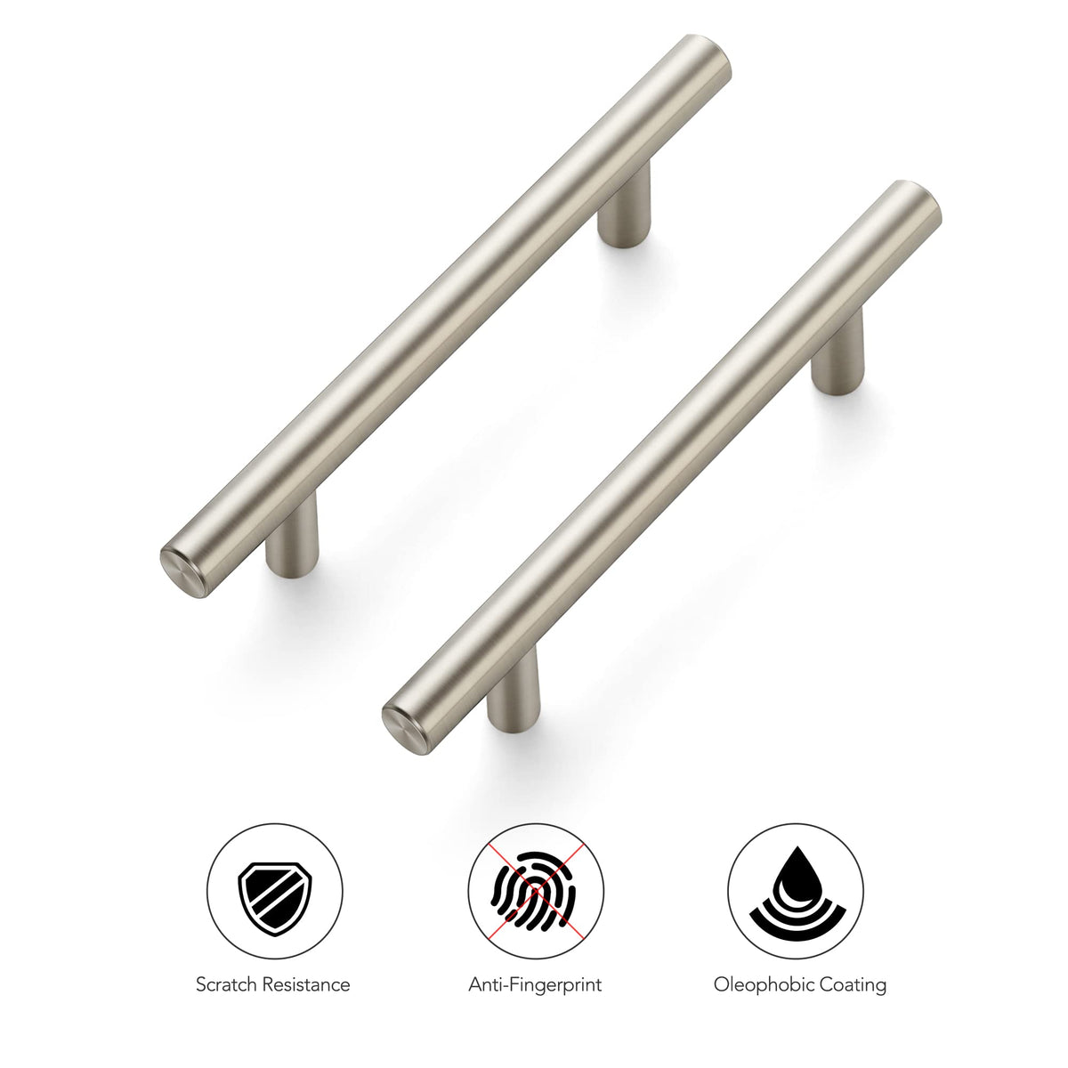 Brushed Nickel Cabinet Handles Round Drawer Pulls 6 Inch 30 Pack