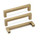 15 Pack 3-3/4 Inch Champagne Bronze Cabinet Pulls Square Handles