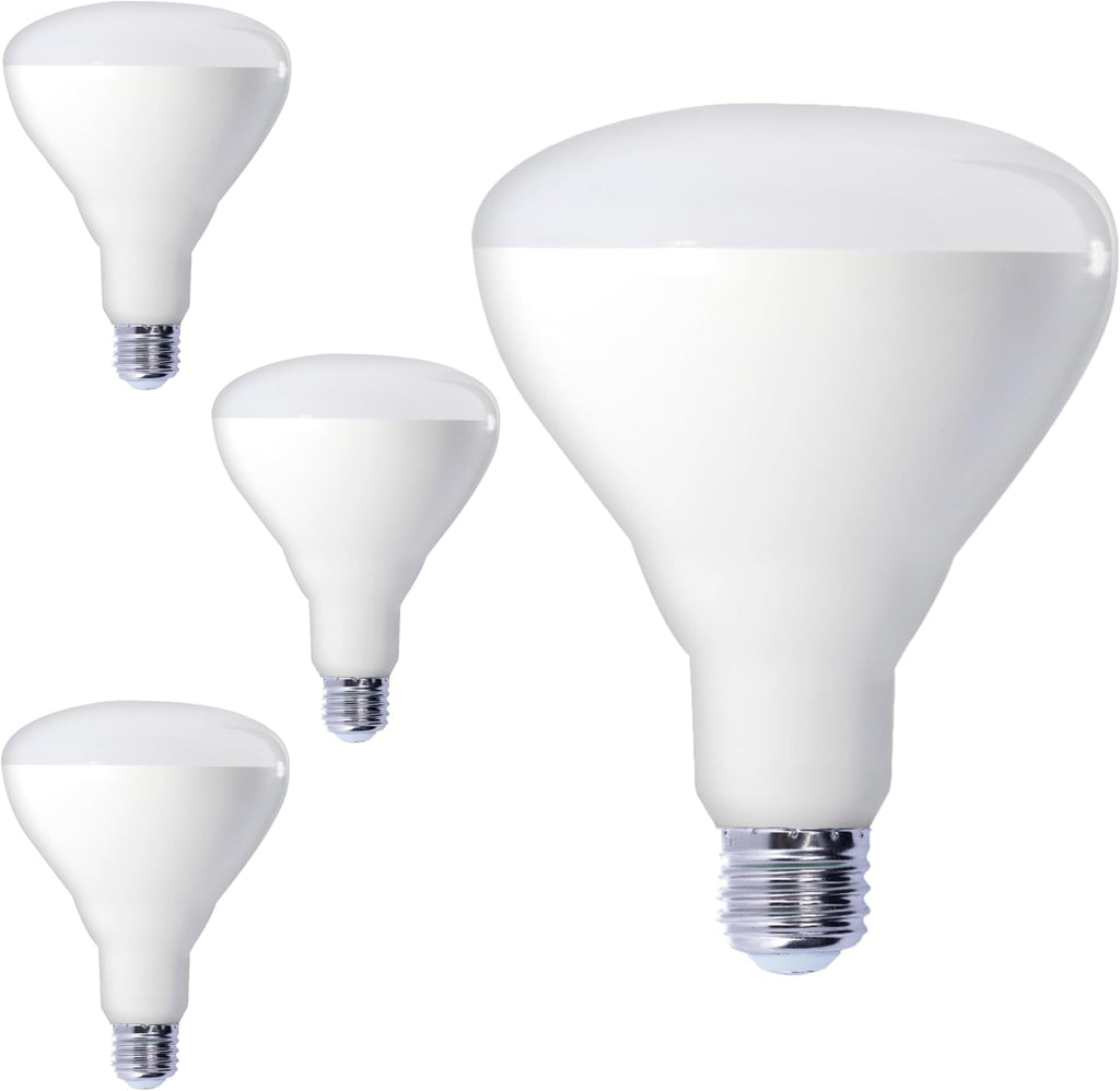 BR40 LED Light Bulb 15W (75W Equivalent) 1100 Lumens 2700K Warm White E26 Medium Base Dimmable Damp Rated Pack of 4