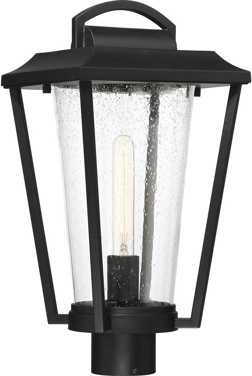 Lakeview Lighting Fixture, 1Lt Post Lantern, Aged Bronze Finish with Clear Seed Glass