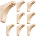 8 Pcs Wood Corbel Wooden Shelf Bracket, 6 x 6 x 1.75 Inches