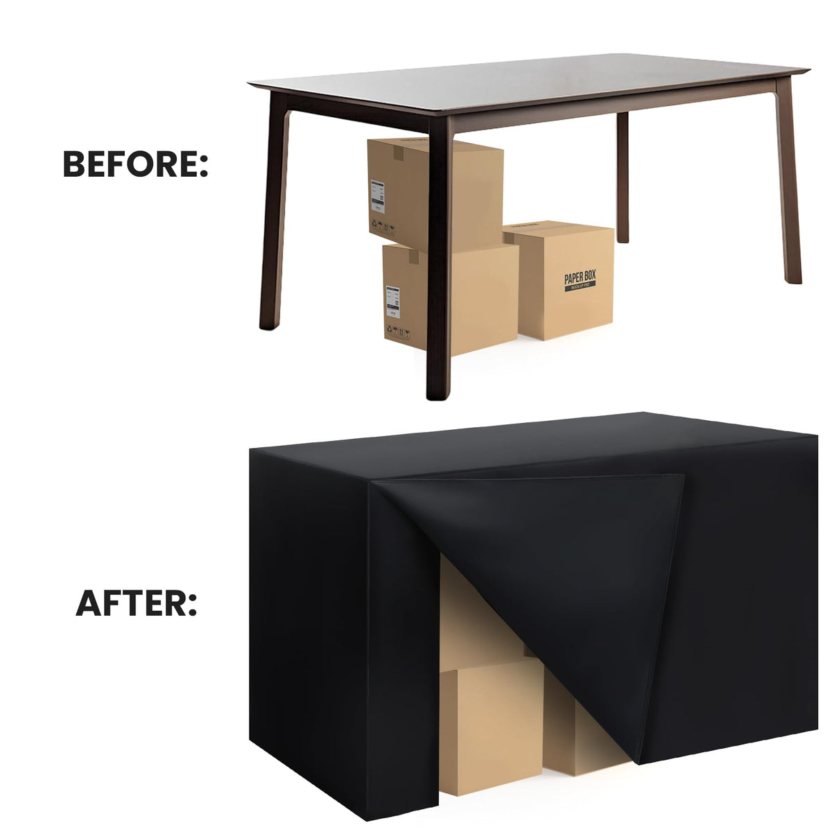 2 Pack Fitted Tablecloth for 8 Foot Rectangle Tables 96 x 30 Inch Black Table Covers Water Resistant Polyester Table