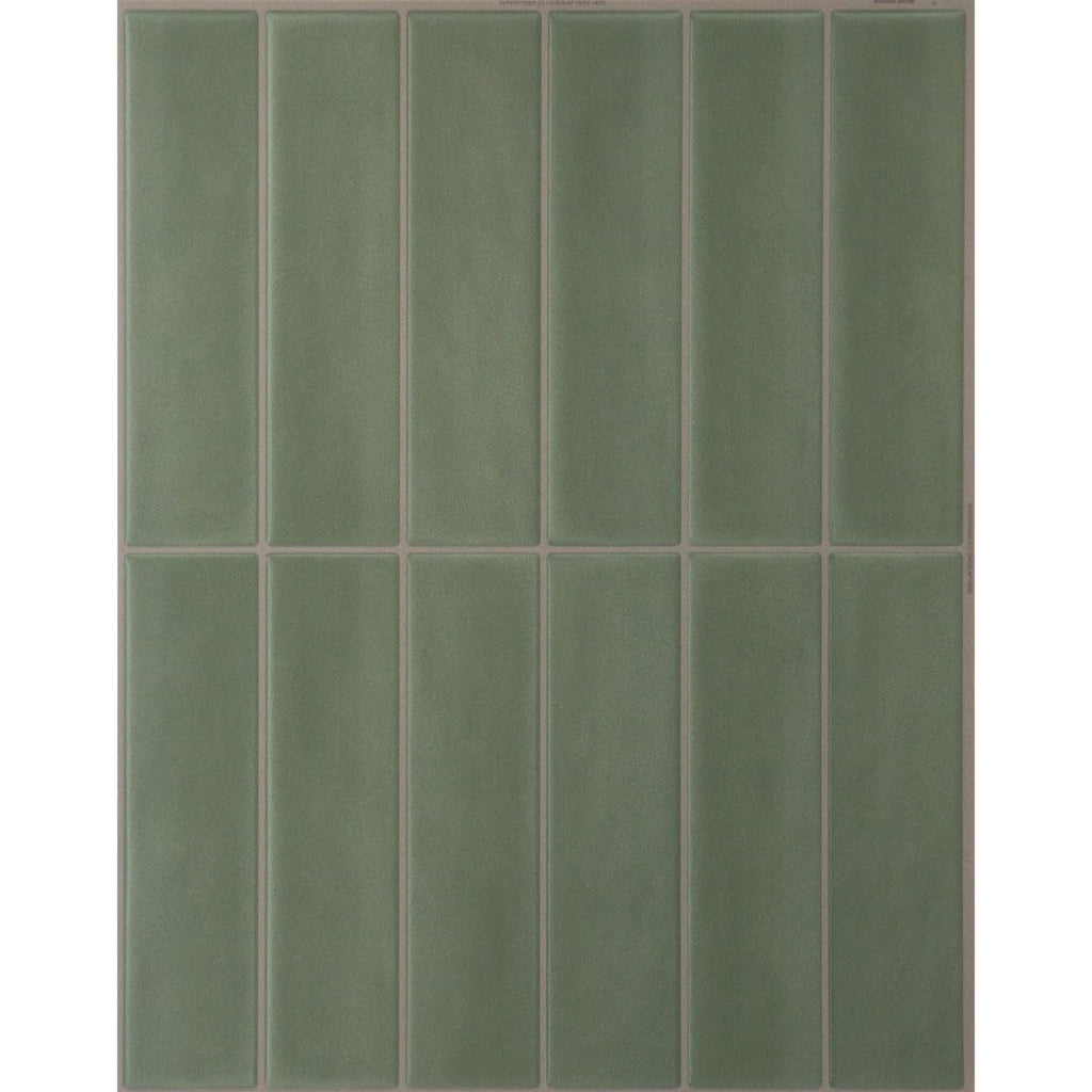 Peel and Stick backsplash, Stacked Olive Green, 11.43"x9"